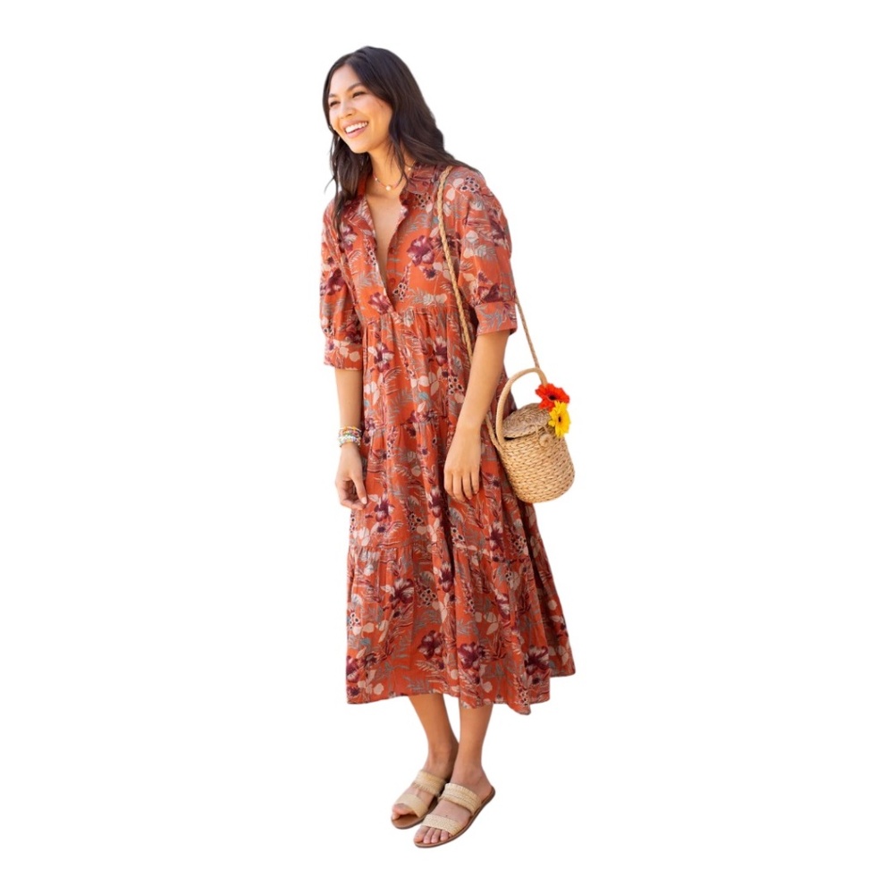 NATURAL LIFE Floral Rust Dress
